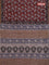 Jaipur cotton saree maroon and sandal with allover kalamkari prints and printed border