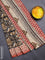 Jaipur cotton saree black and beige rust shade with allover kalamkari prints and printed border