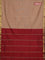 10 yards Poly cotton saree beige and maroon with plain body and zari woven border
