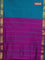 10 yards Poly cotton saree peacock green and purple with plain body and zari woven border