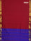 10 yards Poly cotton saree maroon and blue with plain body and zari woven border