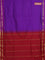 10 yards Poly cotton saree violet and maroon with plain body and rettapet zari woven border