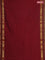 10 yards Poly cotton saree maroon and green with plain body and rettapet zari woven border