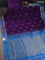 10 yards silk cotton saree violet and cs blue with rangoli design zari buttas and zari woven border