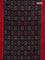 Ikat cotton saree black and red with allover ikat weaves and simple border