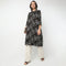 Band Neck Knee Length Three-Fourth Sleeve Straight Fit Printed Kurta