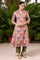 Light Pink Handblock Printed Flared Kurta