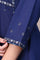 Blue Aari Embroidered Yoke Pure Cotton Flared Kurta