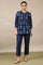 Indigo Dabu Printed Pintuck Top