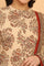 Beige Kalamkari Printed Kurta, Straight Pants and Dupatta Set