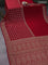 Banarasi crepe saree red with half & half style and woven border