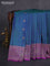 Banarasi dupion silk saree dual shade of bluish green and purple with thread & zari woven floral buttas and woven border