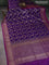 Banarasi dupion silk saree violet and purple with allover thread & zari floral weaves and woven border