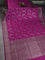 Banarasi dupion silk saree dual shade of pink and purple with allover thread & zari weaves and woven border