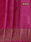 Banarasi tussar silk saree peacock blue and magenta pink with allover thread & zari woven buttas and woven border
