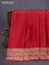 Banarasi crush crepe saree red with plain body and zari woven border