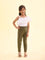 Girls Solid Olive Green 3/4th Leggings