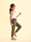 Girls Solid Olive Green 3/4th Leggings