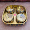 Gift Bowls Tray, Brass Gift item, Dry Fruit Tray with 4 Boxes, Ideal for tableware