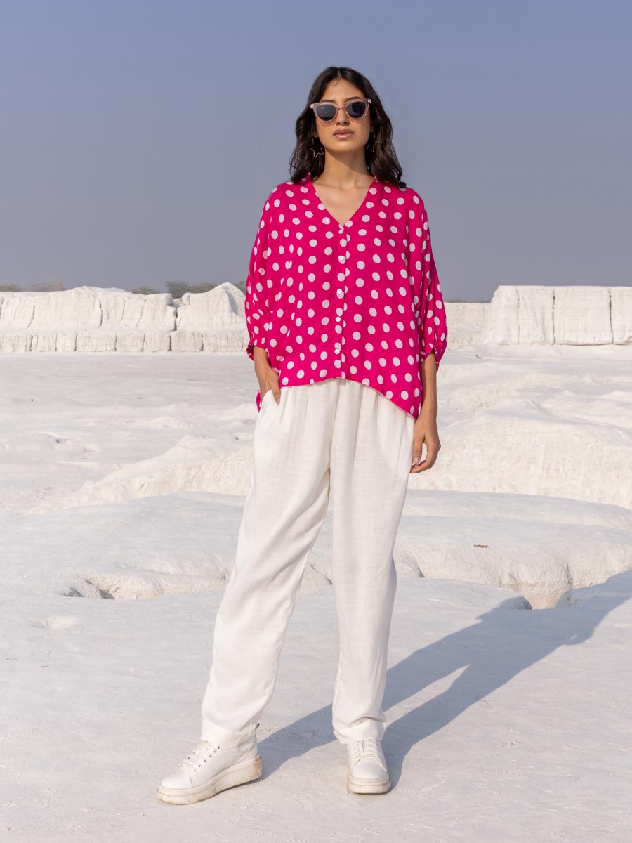 Set of 2 - Gulaabi Kaftan Top and Pants