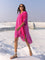 'I Love Pink' Oversized Asymmetrical Modal Long Shirt