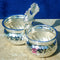 German Silver Chopala Haldi Kumkum Holder 2 Bowls Attached (Pack of 2 Pcs)