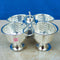 German Silver Chopala, Haldi Kumkum Holder with 4 Bowls Attached, Diameter 3.5 Inches