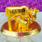 Kamdhenu Cow for puja Room, Cow Calf Idol (Dia 3 Inches)