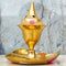 Golden Brass Agarbati Flower, Incense Stick holder for puja