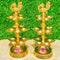 Brass Panchamahal 3 Step Diwali diya, Peacock Design Puja diya (Set of 2)