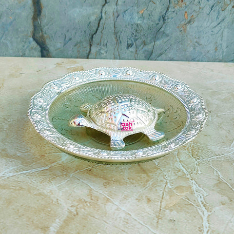 German Silver Tortoise with Attached Plate, German Silver Gift Item