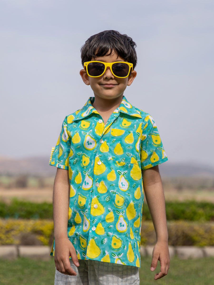 Pear Organic Cotton Block Printed Shirt