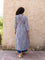 Blue Fern Cotton Long Kurta