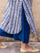 Blue Fern Cotton Long Kurta