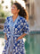 Blue Winter Block Printed Cotton Kimono/Robe