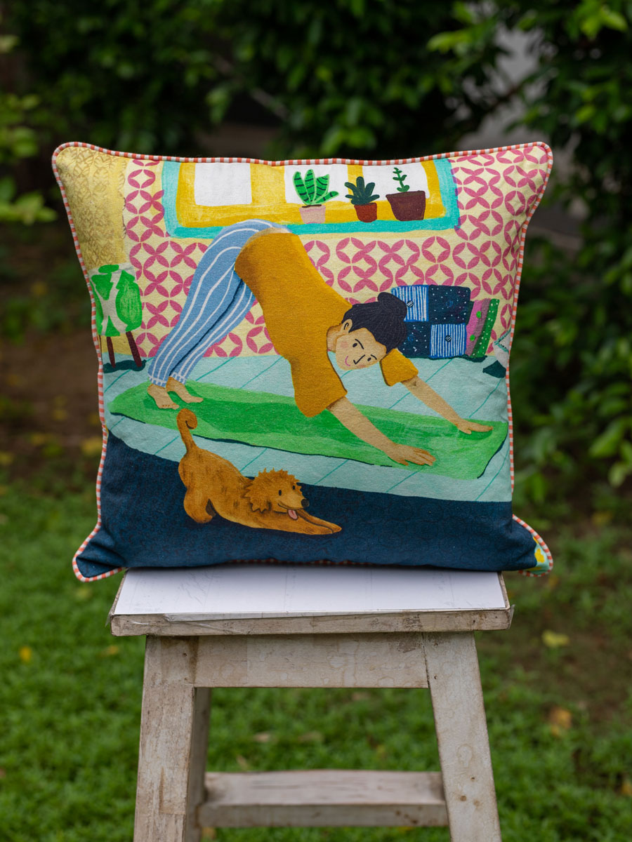 Always Stretching for Love Cushion Cover- 16 Inch