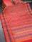 Pure kanjivaram silk saree red shade and red with thread woven buttas and long thread woven border