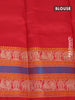 Pure kanjivaram silk saree red shade and red with thread woven buttas and long thread woven border