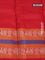 Pure kanjivaram silk saree red shade and red with thread woven buttas and long thread woven border