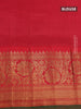 Pure gadwal silk saree dual shade of blue and red with allover zari weaves & buttas and zari woven border