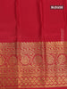 Pure gadwal silk saree dual shade of blue and red with zari woven buttas and zari woven border