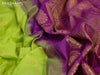 Pure gadwal silk saree lime green and purple with allover zari woven buttas and long zari woven border