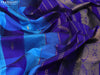Silk cotton saree cs blue and blue with allover paalum pazhamum checked pattern & zari buttas and zari woven border