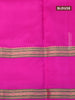 Pure kanjivaram silk saree dual shade of pinkish orange and magenta pink with zari woven buttas and rettapet zari woven border