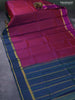 Pure kanjivaram silk saree maroon with allover stripes pattern and ganga jamuna border