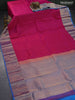 Pure kanjivaram silk saree pink and cs blue with allover zari weaves and zari woven border