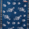 Semi raw silk saree peacock blue with allover floral digital prints & sequin work and zari woven border