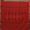 Muslin cotton saree dark mustard and maroon with allover floral prints and small zari woven border