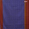 Muslin cotton saree blue and maroon with allover ikat butta prints and printed border