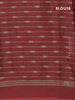 Muslin cotton saree black and maroon with allover ikat prints and simple border
